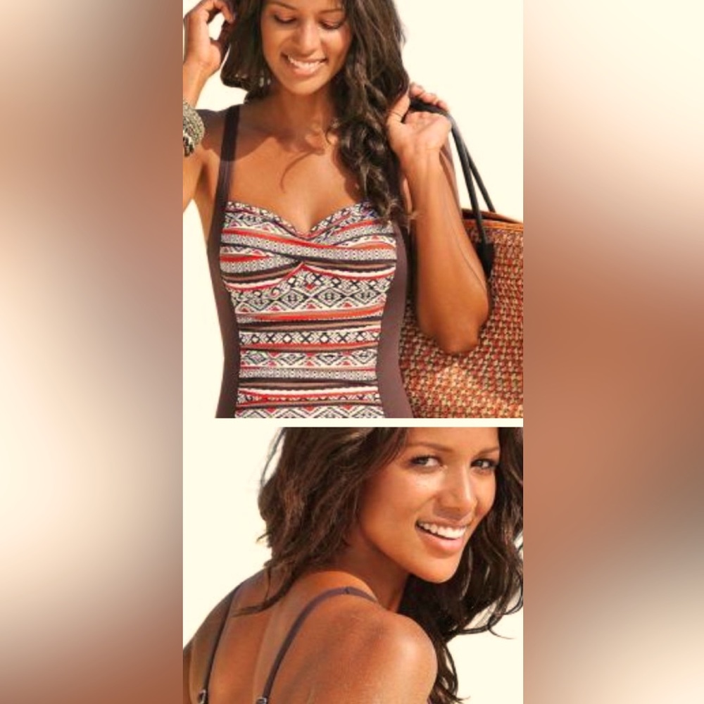 NWOT tribal boho one piece bathing suit.